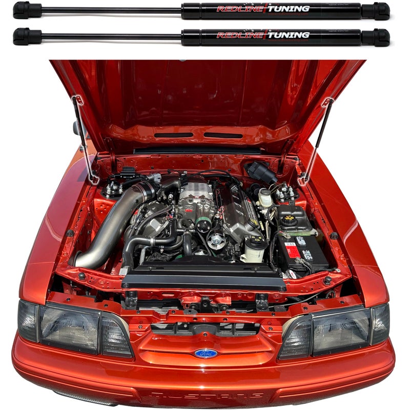 Redline Tuning 21-11012-02 Hood QuickLIFT-Plus System Compatible with Ford Mustang and Mercury Capri 1979-1998 (All Black Components) - Image 4